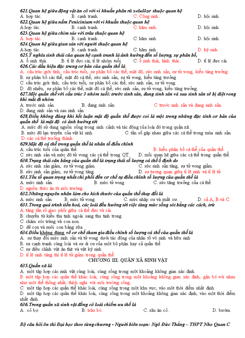 image for page 678 cau hoi on thi trac nghiem Sinh 12