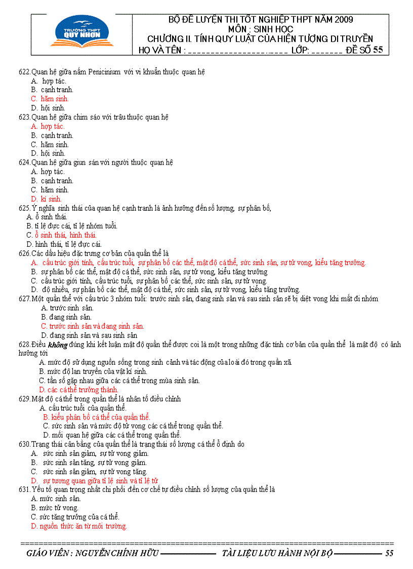 image for page 682 câu hỏi trắc nghiệm sinh học 12 có đáp án