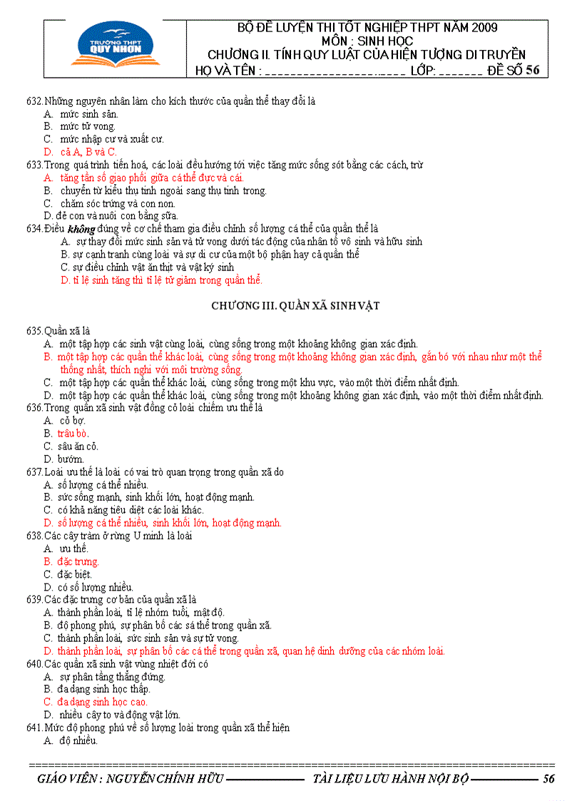 image for page 682 câu hỏi trắc nghiệm sinh học 12 có đáp án