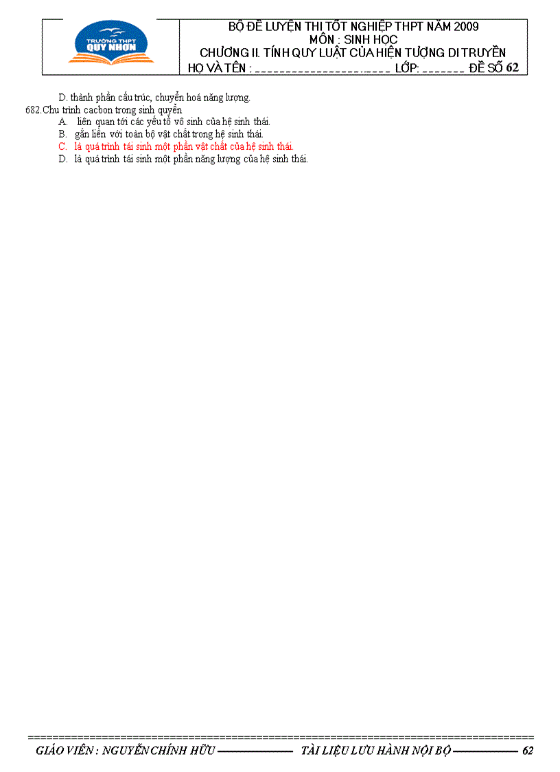 image for page 682 câu hỏi trắc nghiệm sinh học 12 có đáp án