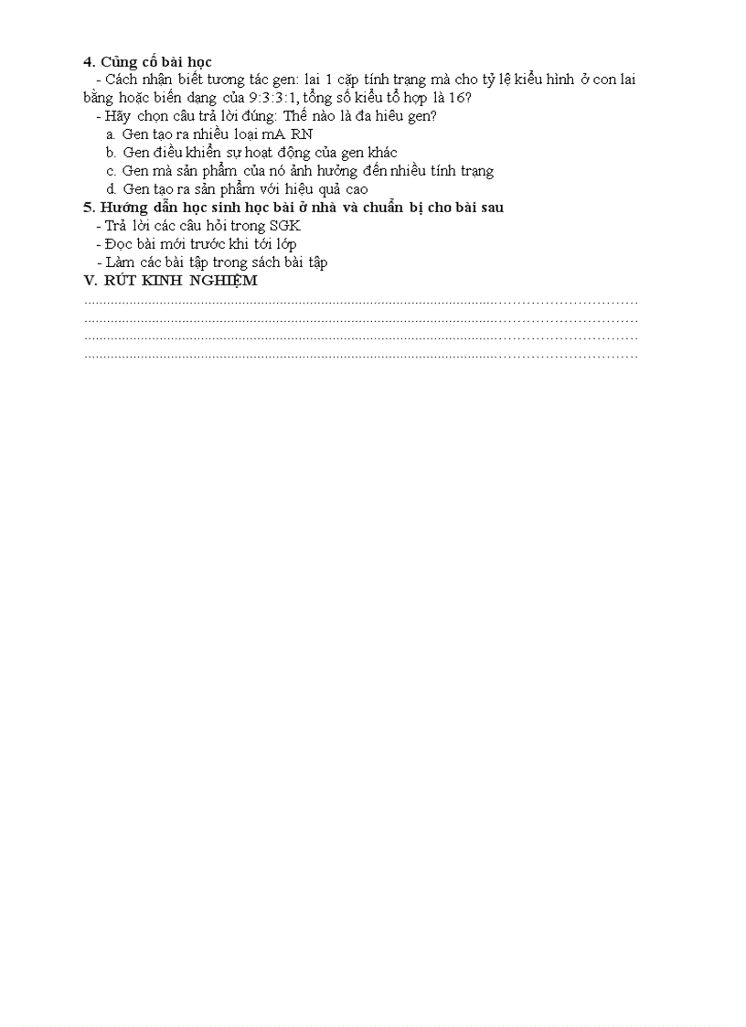image for page Bai 10 tuong tac gen va tac dong da hieu cua gen