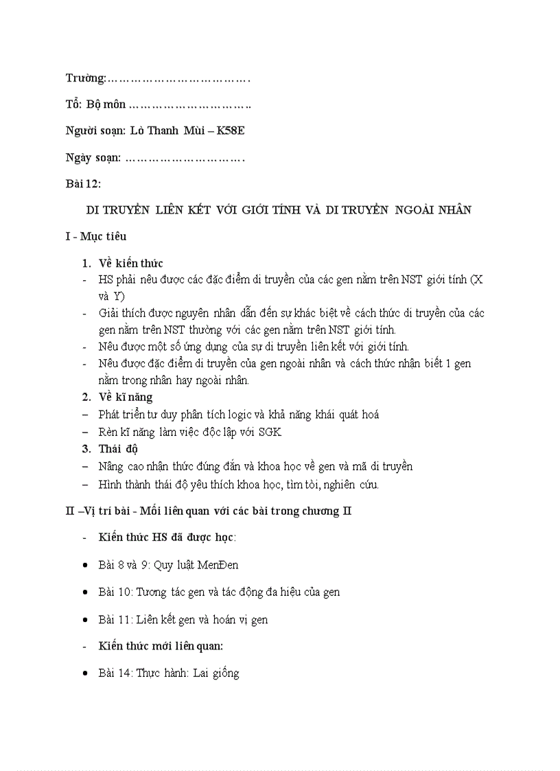 image for page Bài 12 sinh học 12CB