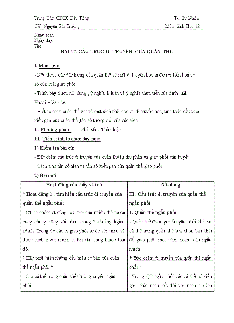 image for page Bài 17 Sinh học 12 Căn bản