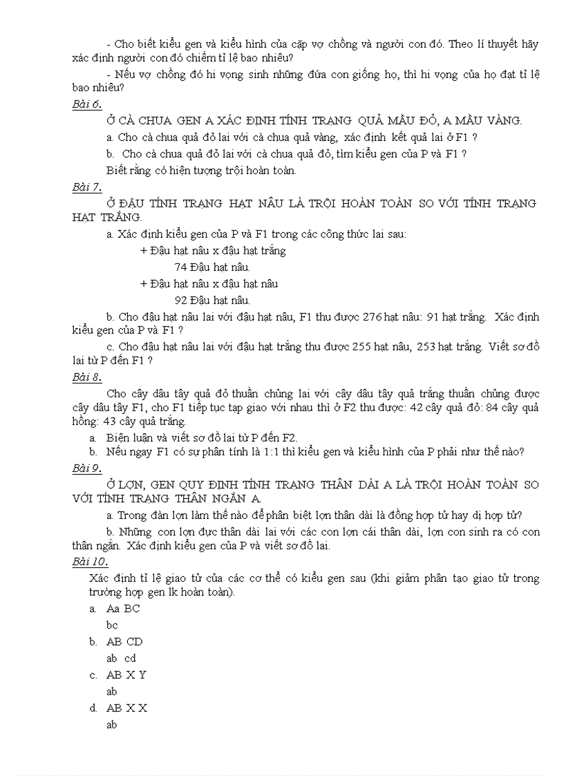 image for page Bai tap cac quy luat di truyen