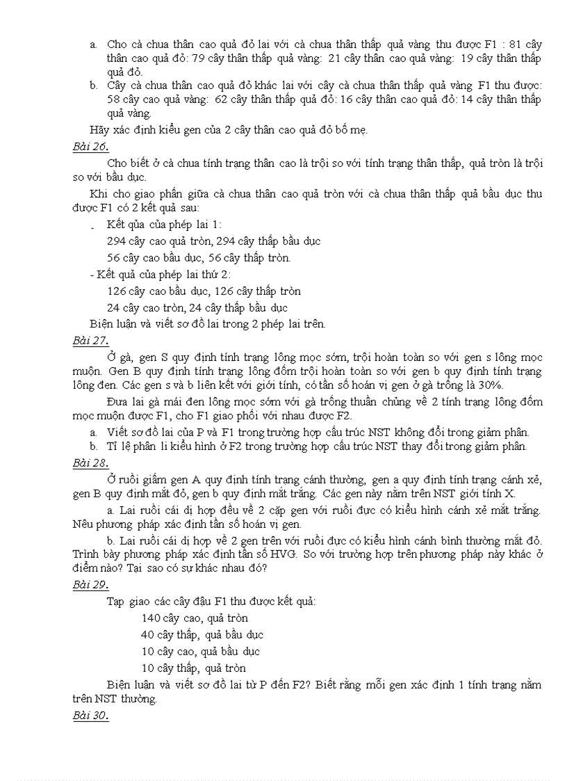 image for page Bai tap cac quy luat di truyen