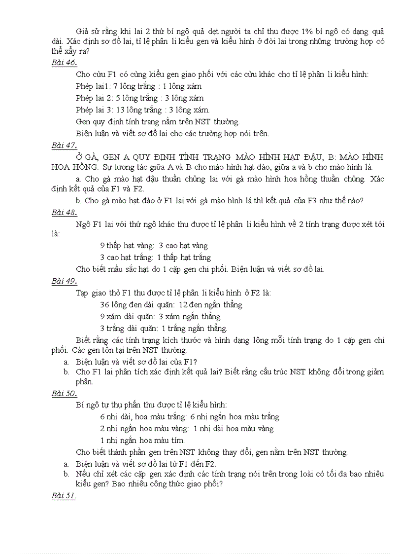 image for page Bai tap cac quy luat di truyen