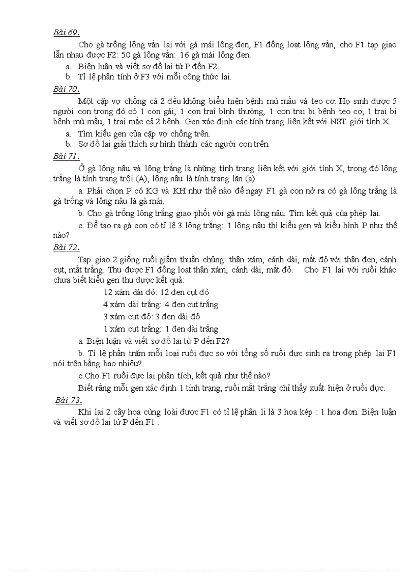 image for page Bai tap cac quy luat di truyen