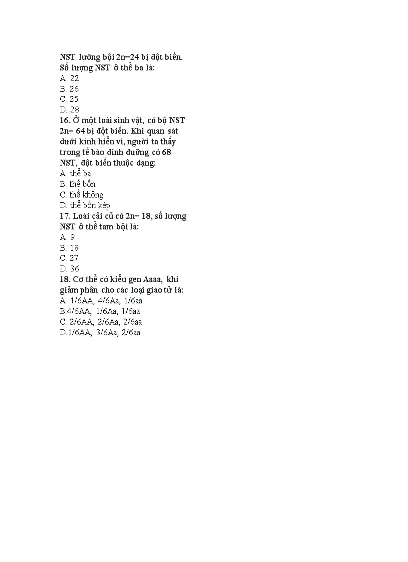 image for page Bai tap trac nghiem sinh hoc theo bai chuong I