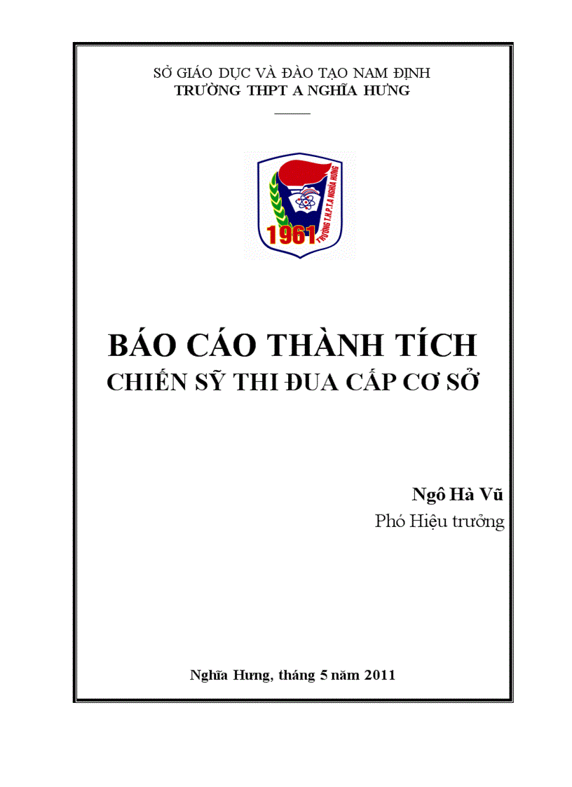 image for page Bia bao cao thanh tich chien sy thi dua nam hoc 2010 2011