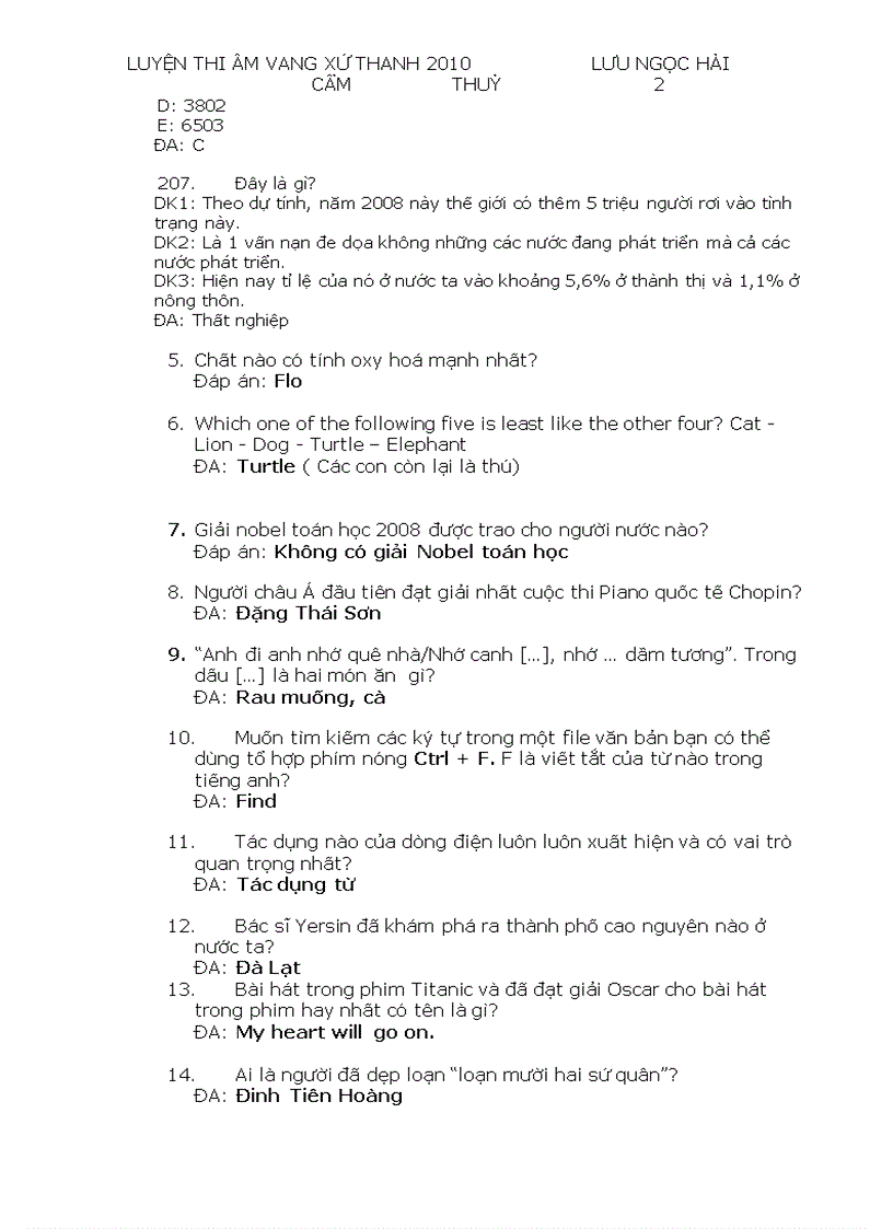 image for page Bộ câu hỏi luyện thi âm vang xứ thanh 5