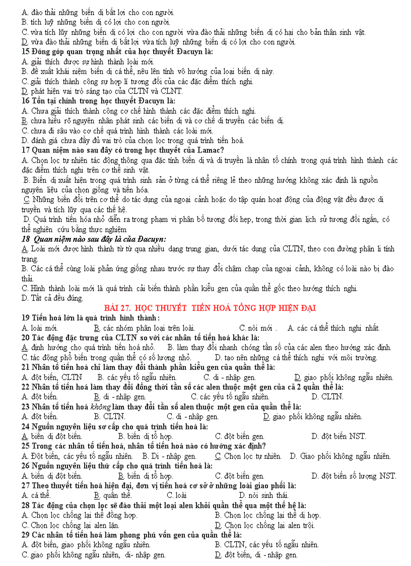 image for page Bộ câu hỏi trắc nghiệm sinh 12