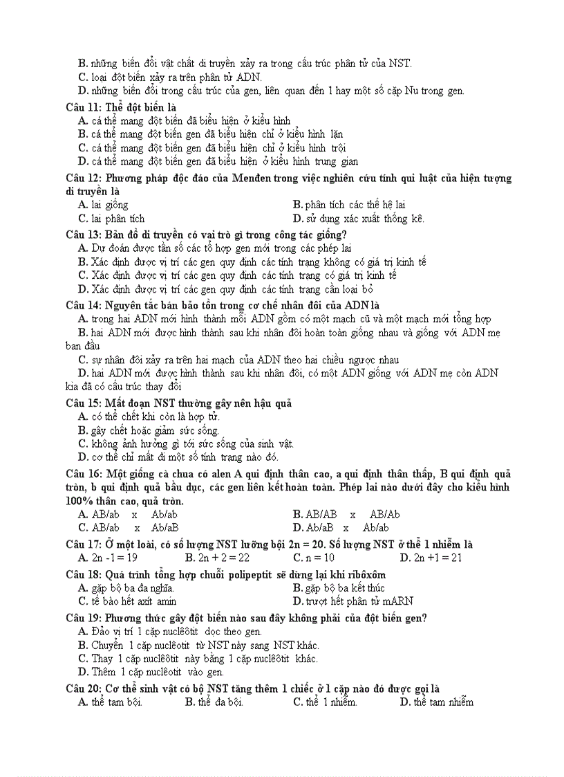 image for page Bộ đề kiểm tra 1 tiết sh12 GDTX