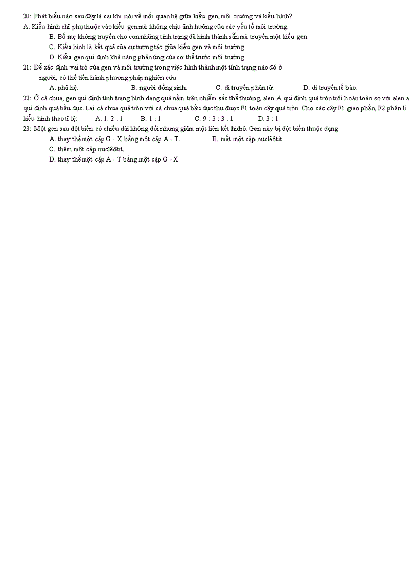 image for page Bộ đề Ôn thi trắc nghiệm Sinh học 12