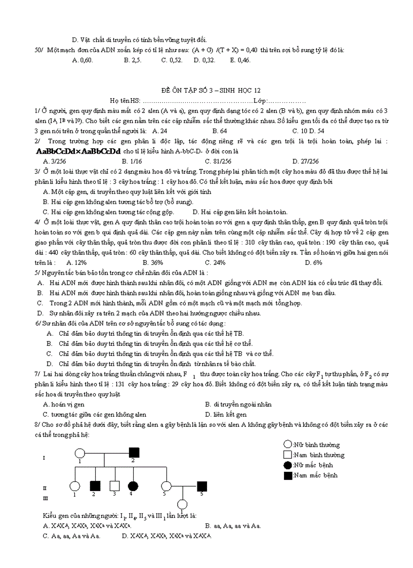 image for page Bộ đề Ôn thi trắc nghiệm Sinh học 12