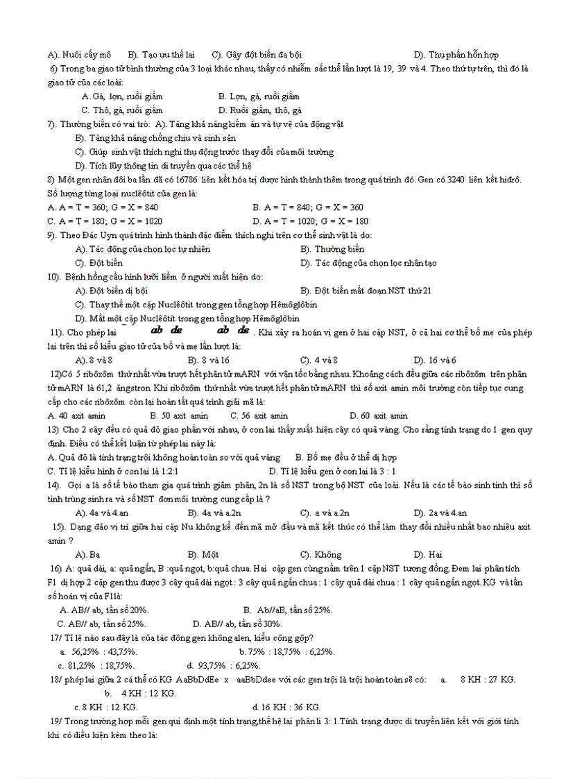 image for page Bộ đề Ôn thi trắc nghiệm Sinh học 12