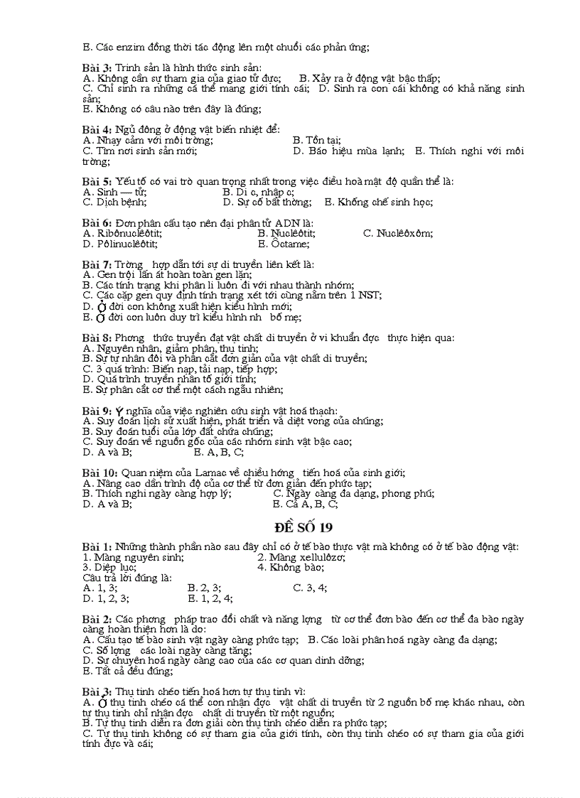 image for page Bộ đề thi trắc nghiệm sinh học