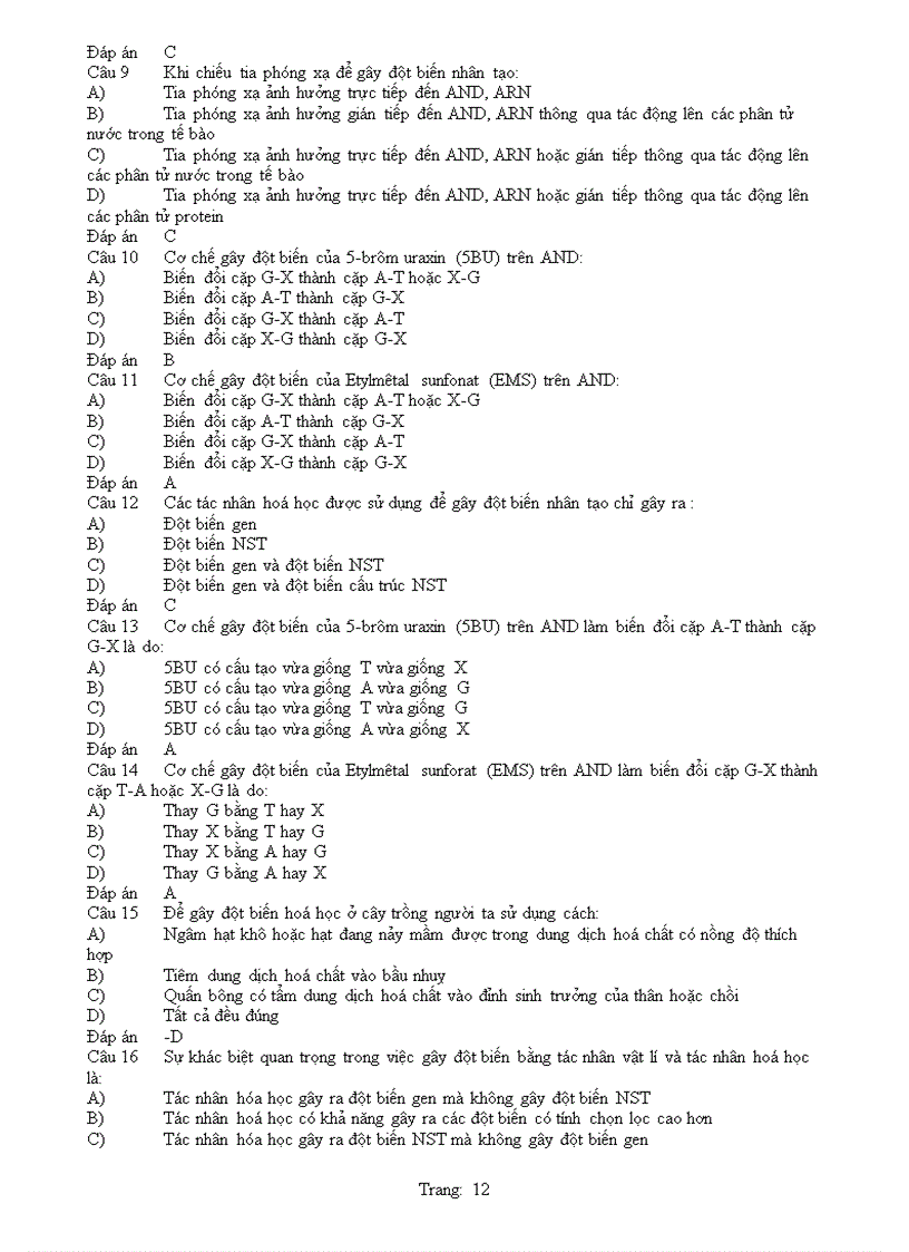 image for page Bộ tuyển tập các câu hỏi trắc nghiệm sinh