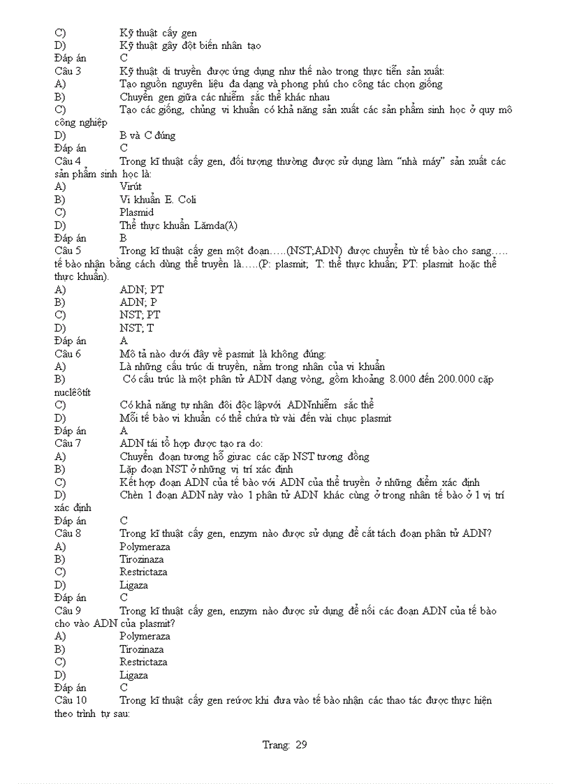 image for page Bộ tuyển tập các câu hỏi trắc nghiệm sinh