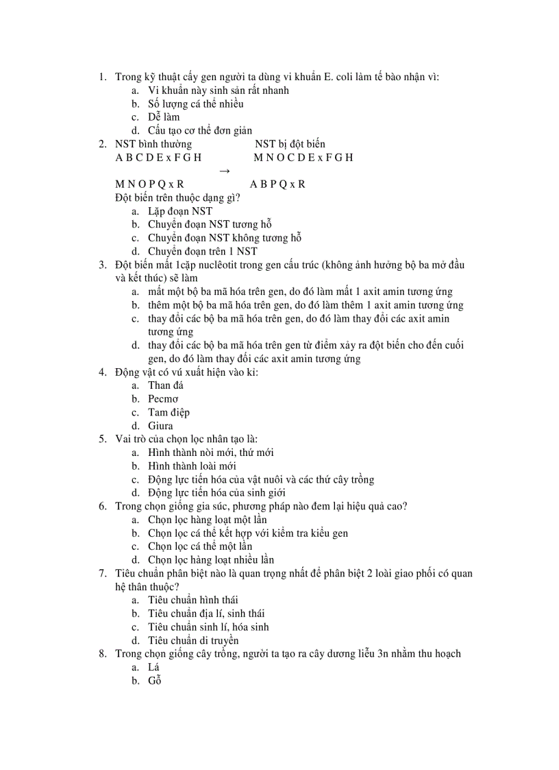 image for page Bo De On Thi Trac Nghiem Sinh Hoc