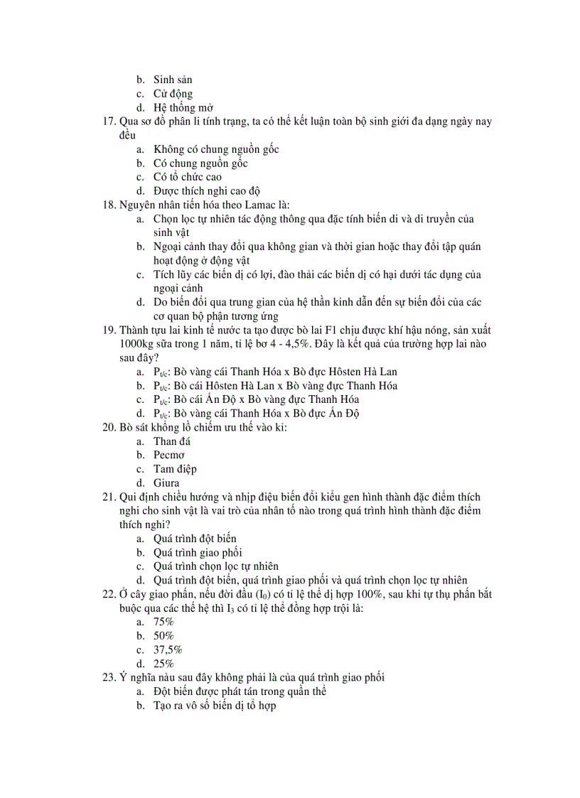 image for page Bo De On Thi Trac Nghiem Sinh Hoc