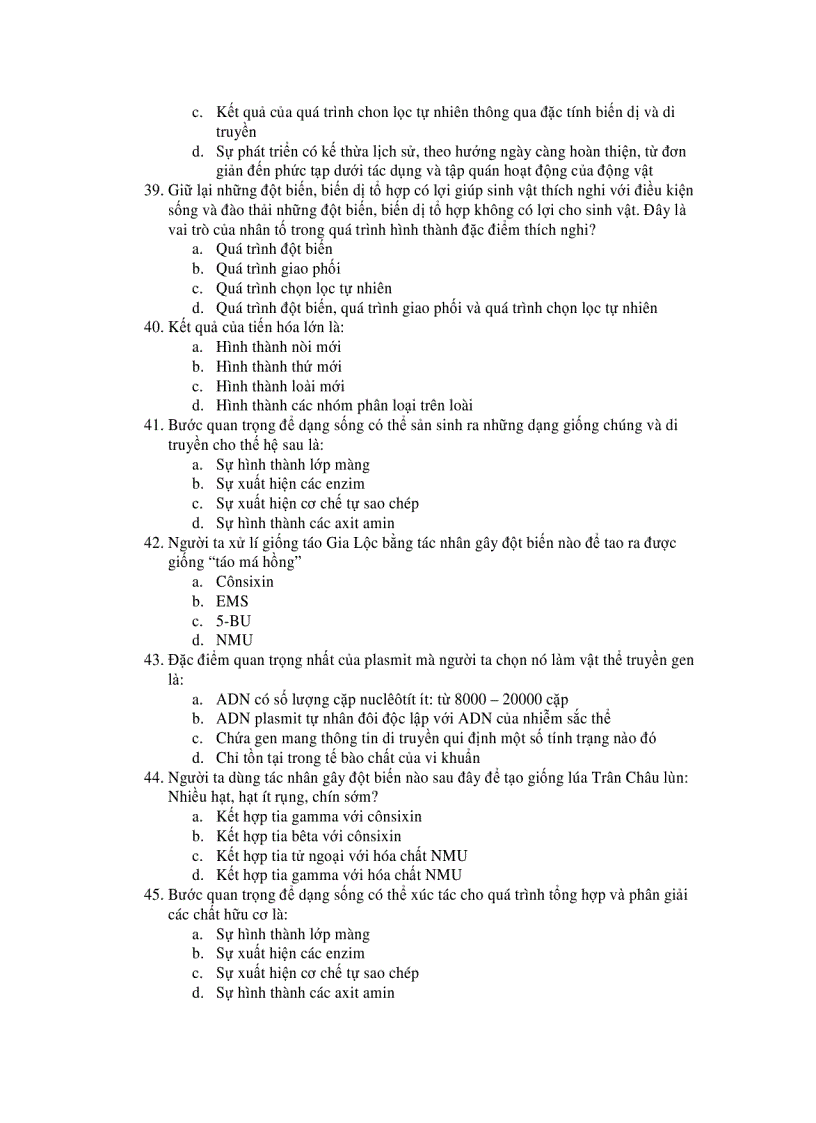 image for page Bo De On Thi Trac Nghiem Sinh Hoc