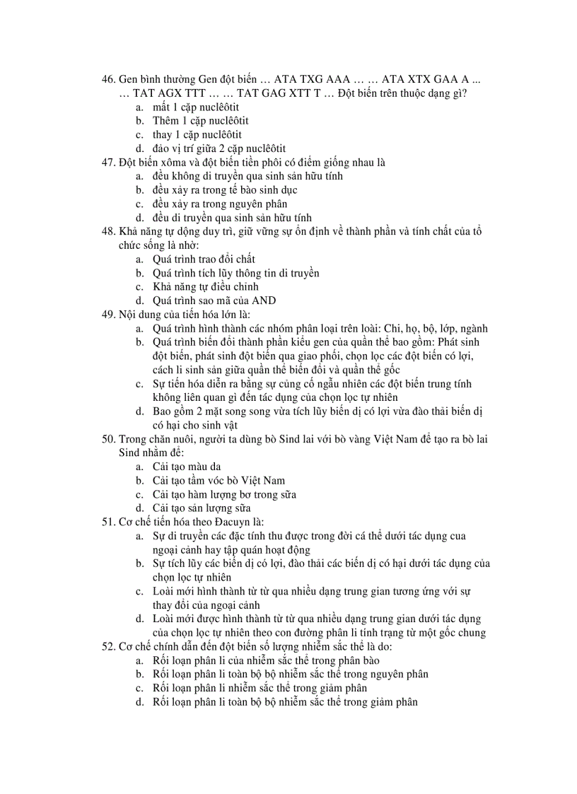 image for page Bo De On Thi Trac Nghiem Sinh Hoc