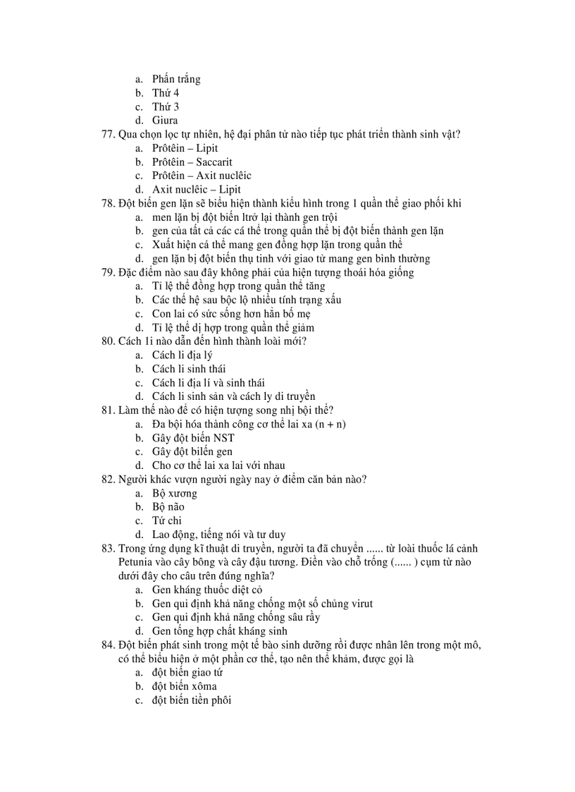 image for page Bo De On Thi Trac Nghiem Sinh Hoc