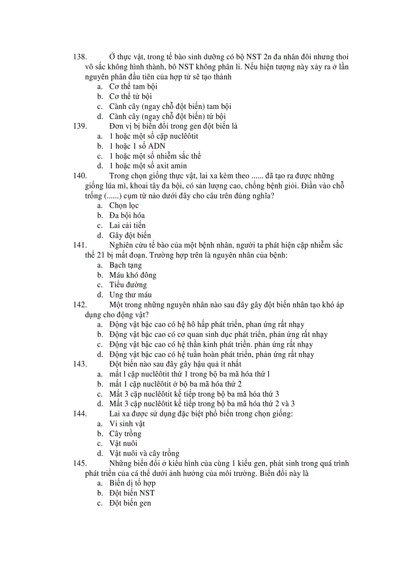 image for page Bo De On Thi Trac Nghiem Sinh Hoc