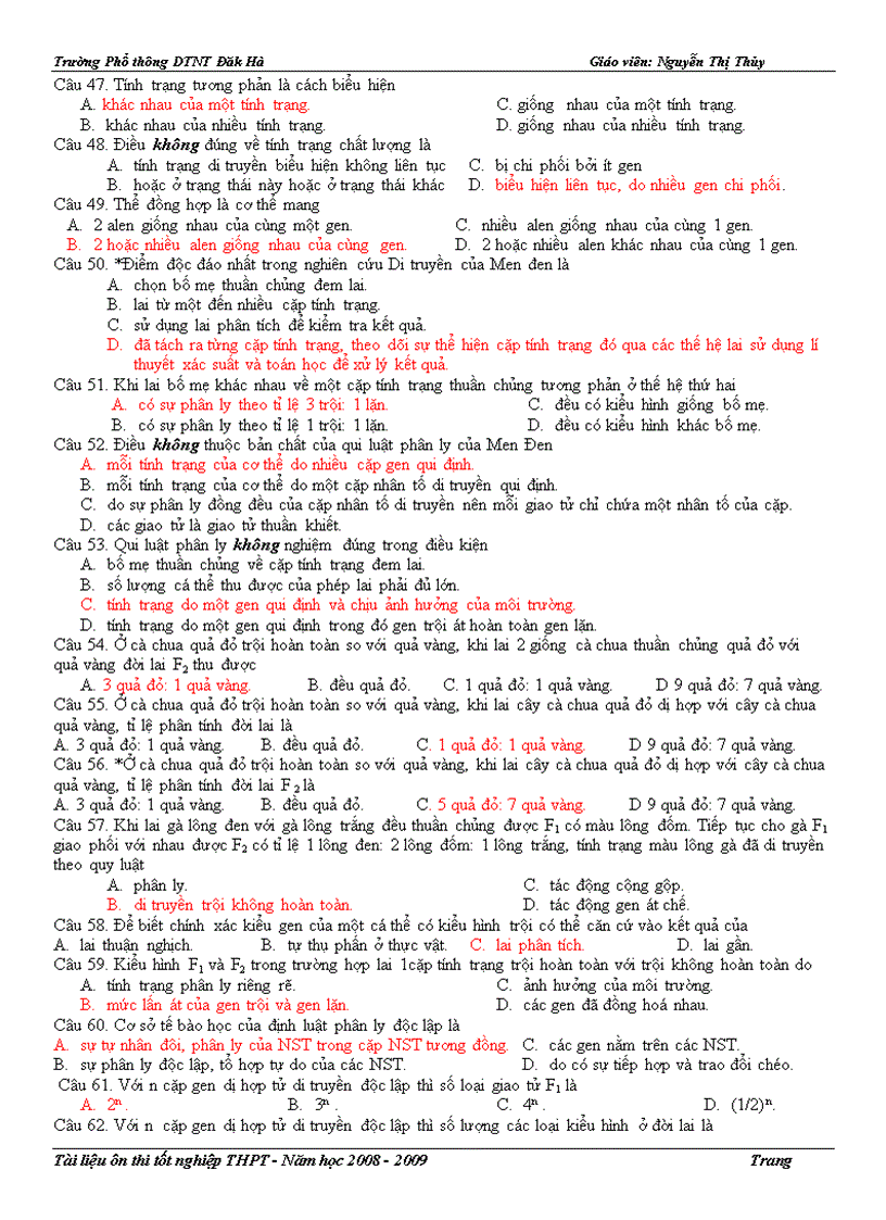 image for page Các quy luật DT Ôn TN Có trắc nghiệm và câu hỏi tự luận