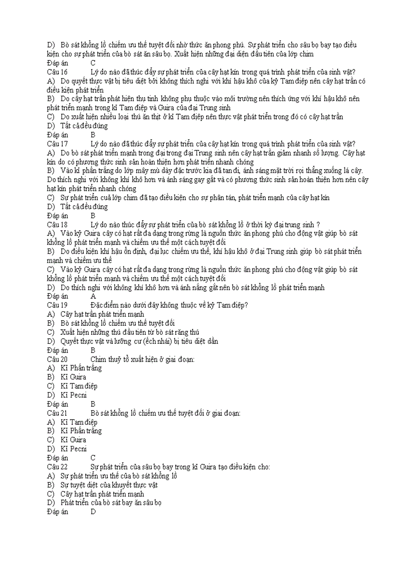 image for page Câu hỏi ôn thi môn sinh có đáp án