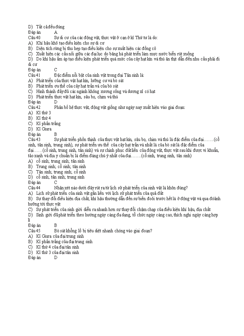 image for page Câu hỏi ôn thi môn sinh có đáp án