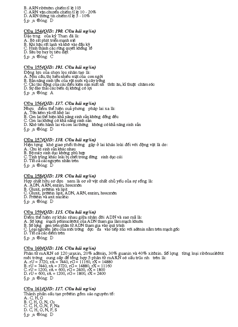 image for page Cau hoi tong hop sinh 12 nam 08 09