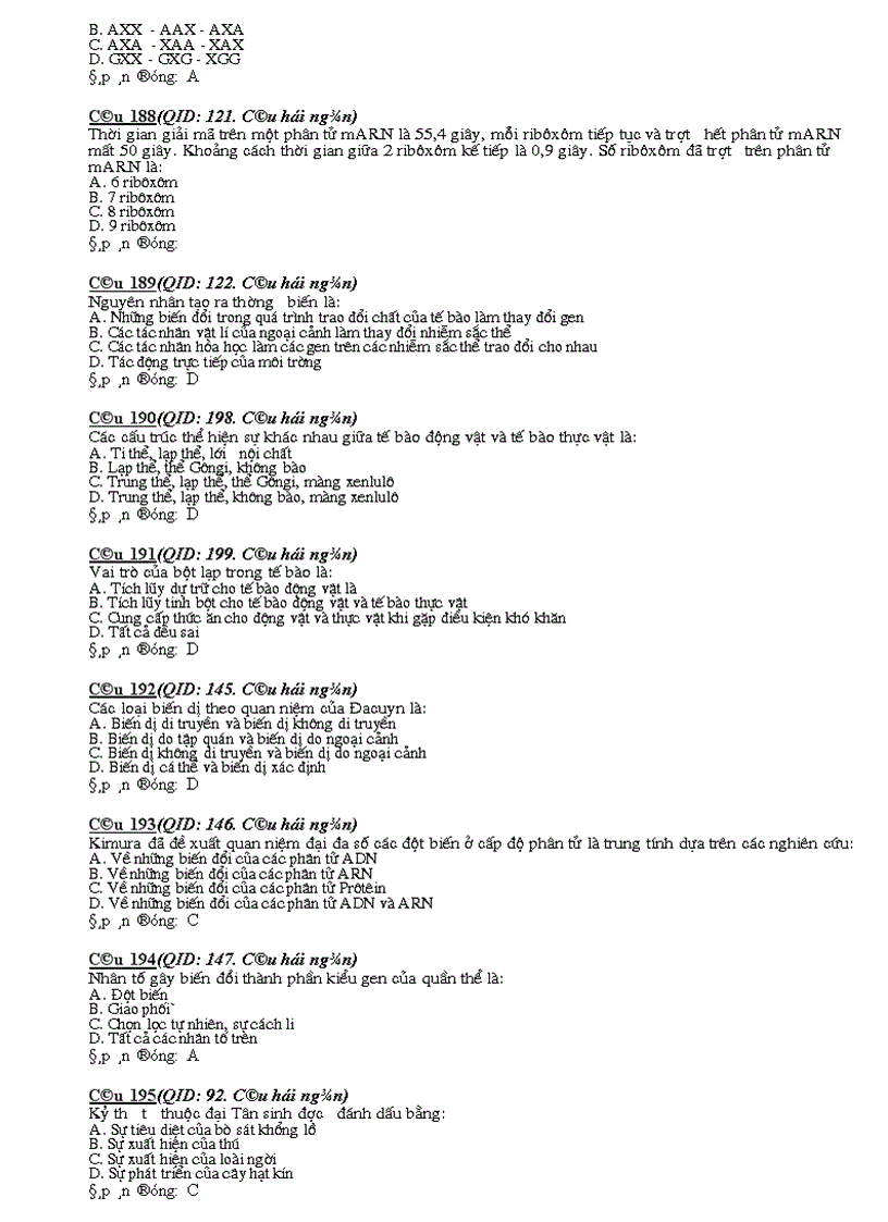 image for page Cau hoi tong hop sinh 12 nam 08 09