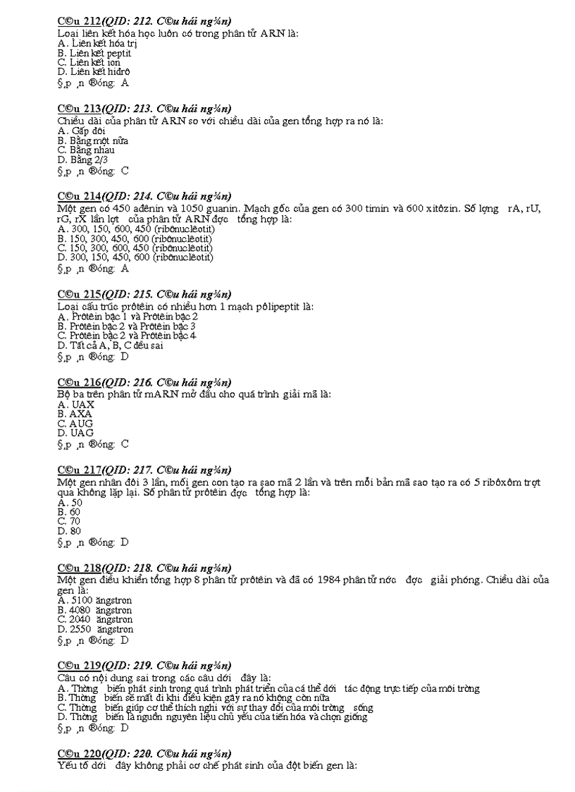 image for page Cau hoi tong hop sinh 12 nam 08 09