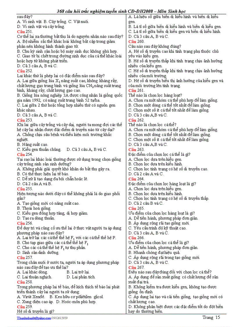 image for page Câu hỏi trắc nghiệm ôn 12 và thi đại học 0809