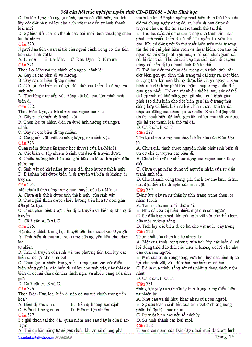 image for page Câu hỏi trắc nghiệm ôn 12 và thi đại học 0809