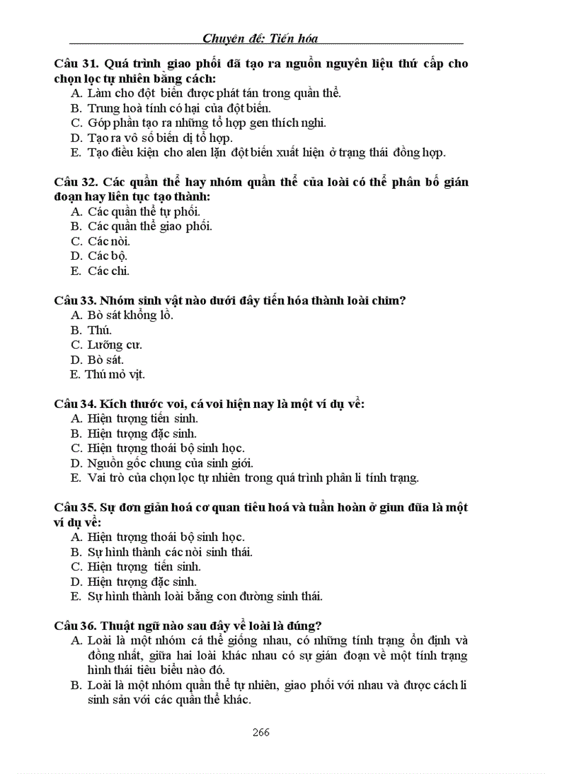 image for page Cau hoi trac nghiem on thi sinh 12