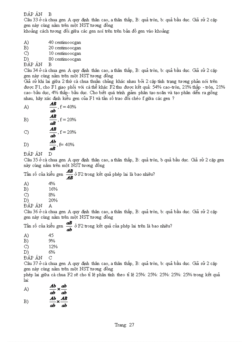 image for page Cau hoi trac nghiem sinh hoc 12 hot hot