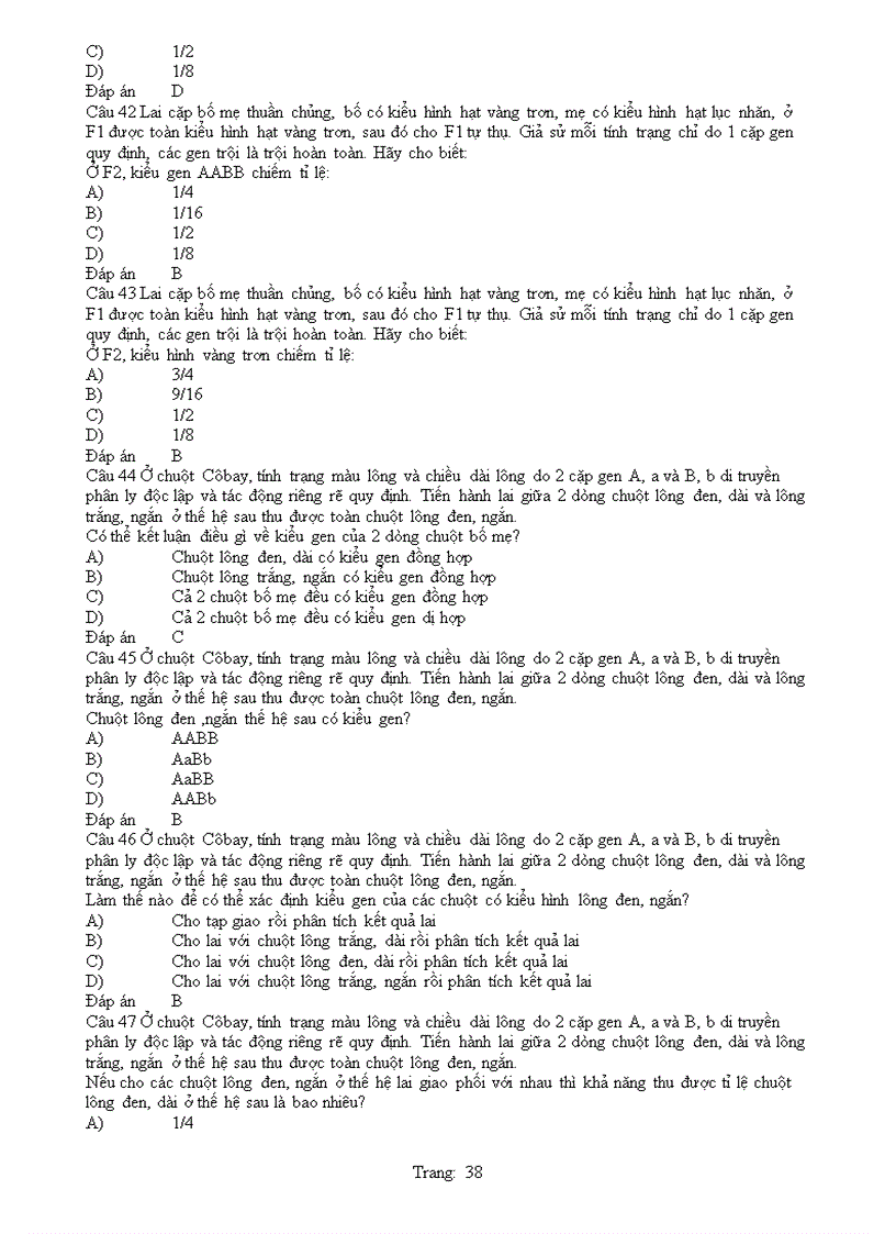 image for page Cau hoi trac nghiem sinh hoc 12 hot hot