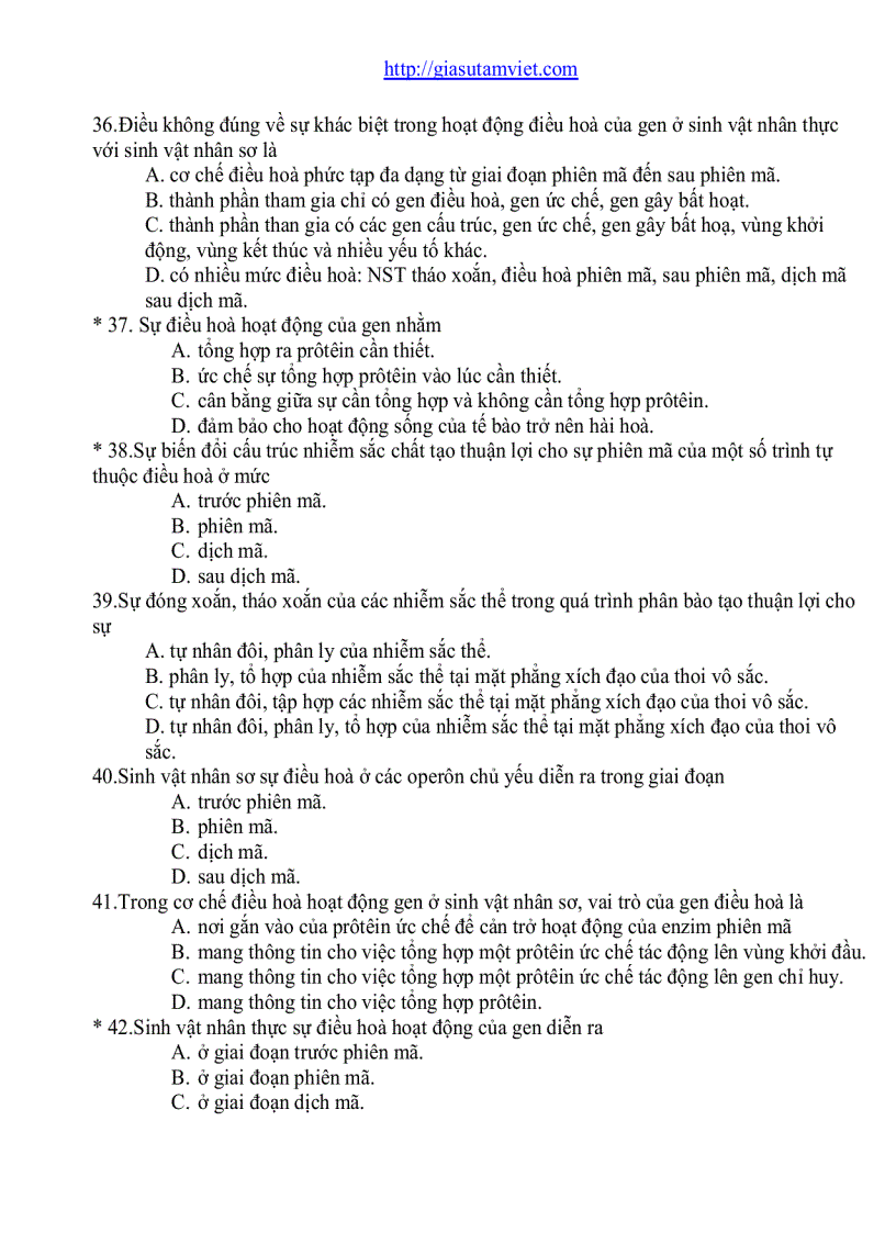 image for page Câu hỏi trắc nghiệm Sinh Học 12 phân ban 682 câu