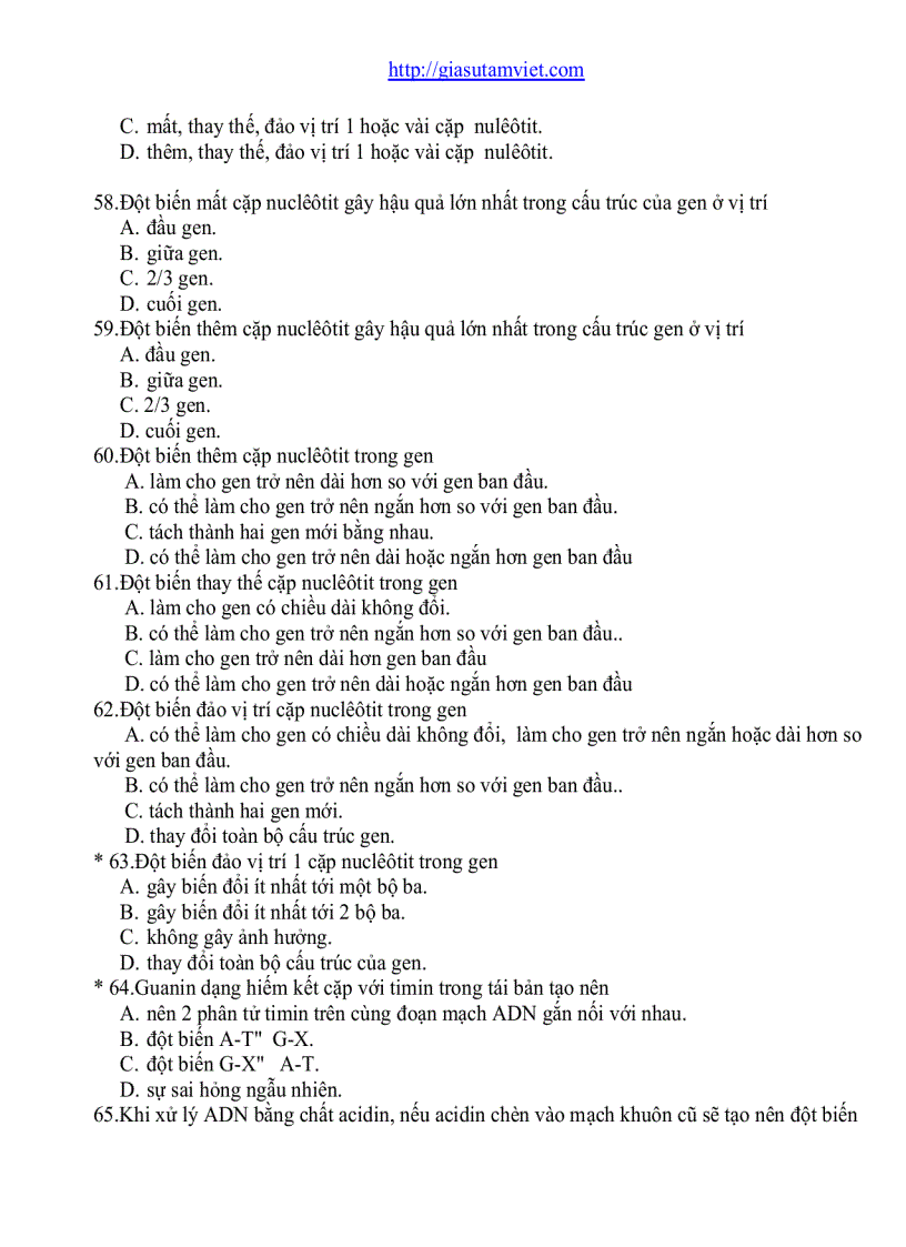 image for page Câu hỏi trắc nghiệm Sinh Học 12 phân ban 682 câu