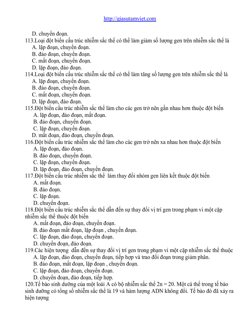 image for page Câu hỏi trắc nghiệm Sinh Học 12 phân ban 682 câu