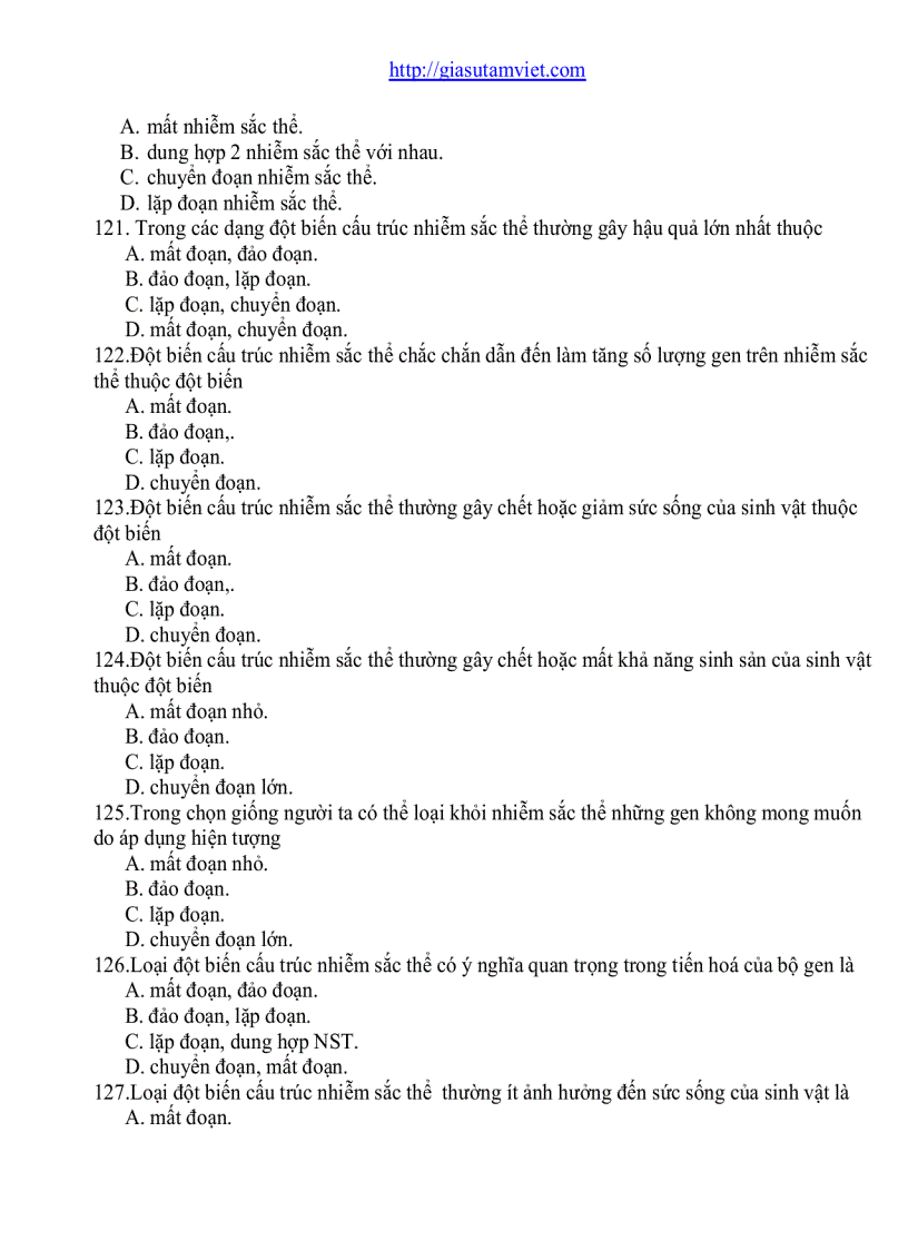 image for page Câu hỏi trắc nghiệm Sinh Học 12 phân ban 682 câu