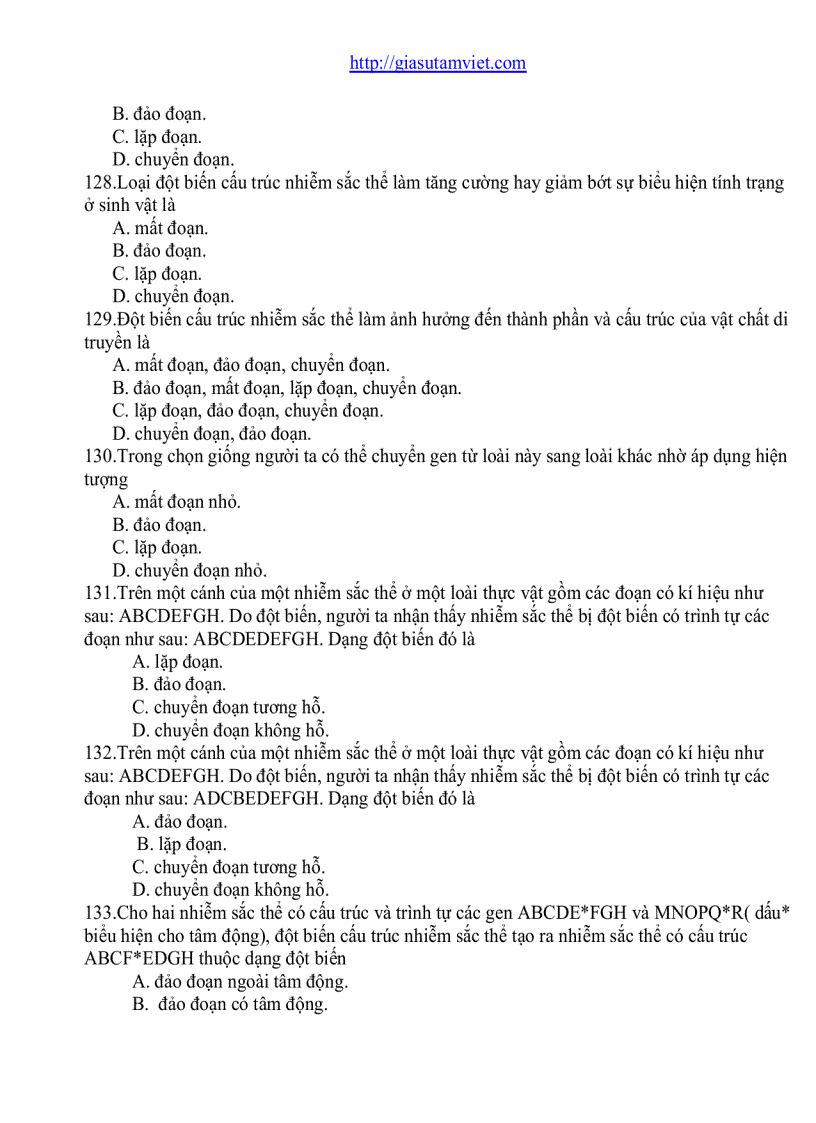 image for page Câu hỏi trắc nghiệm Sinh Học 12 phân ban 682 câu