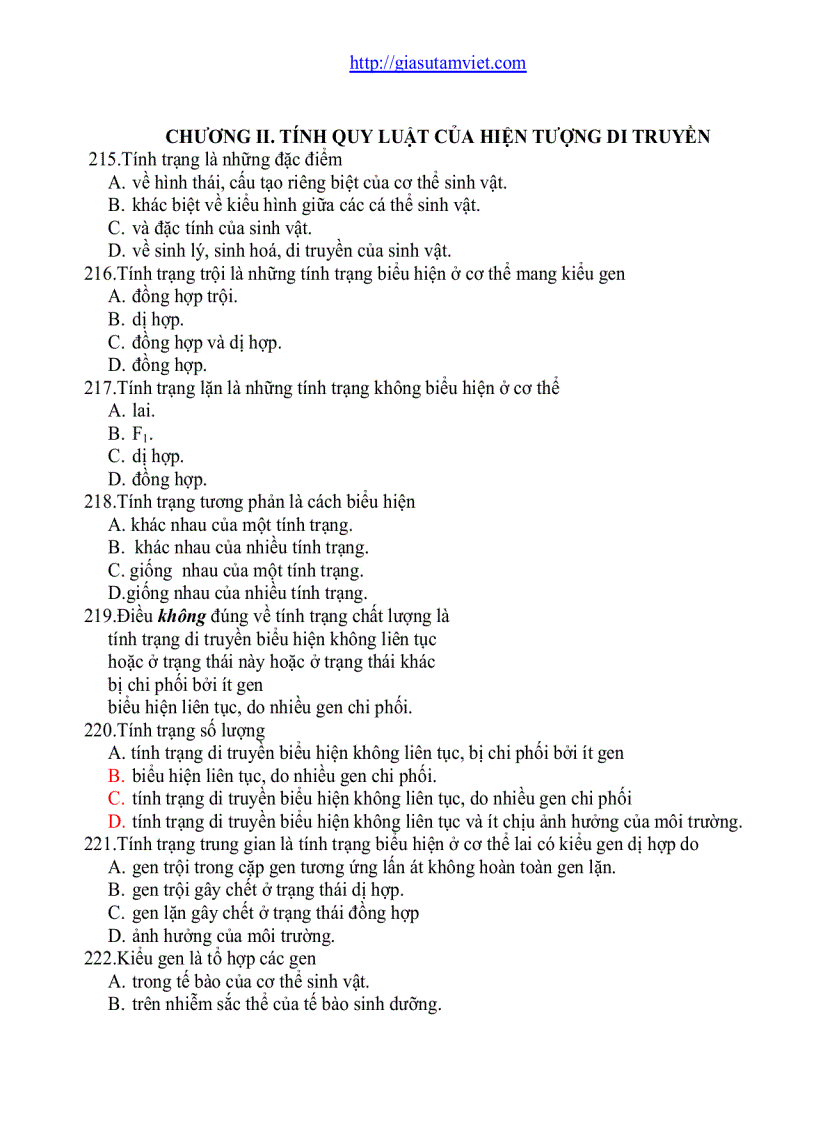 image for page Câu hỏi trắc nghiệm Sinh Học 12 phân ban 682 câu