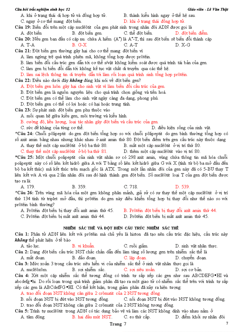 image for page Cau hoi trac nghiem sinh hoc 12