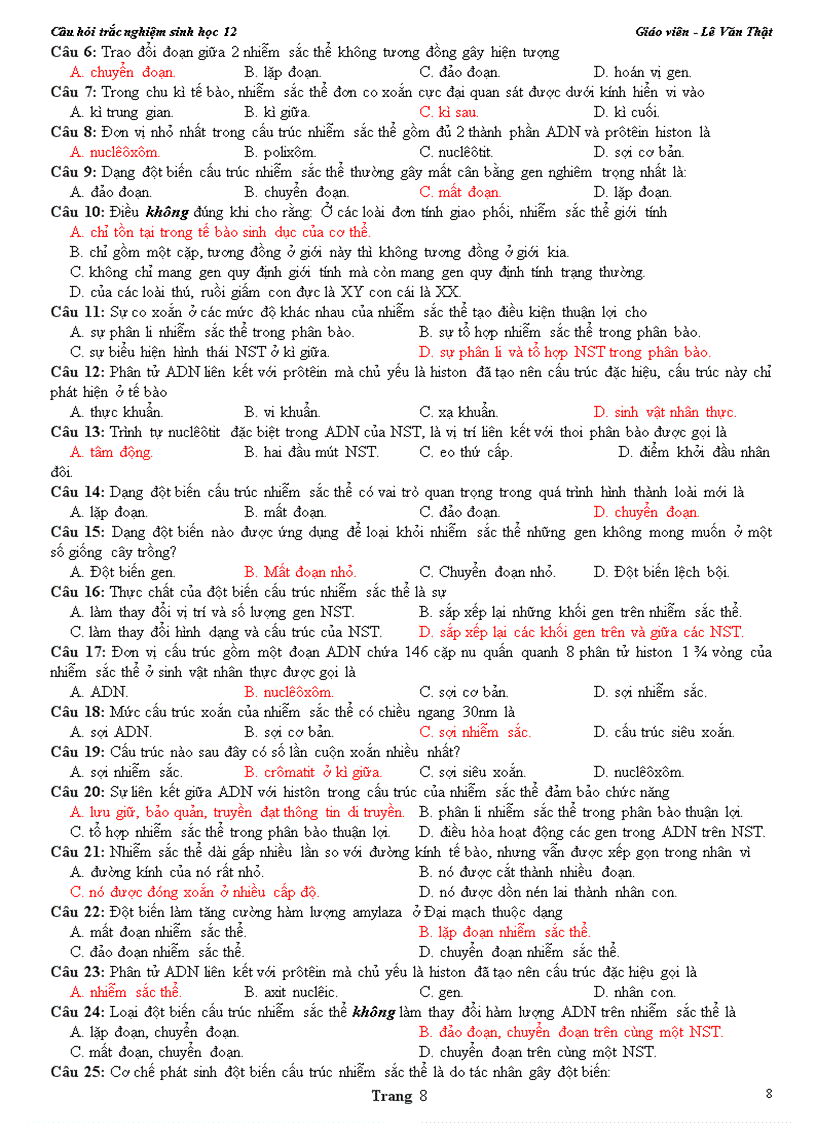 image for page Cau hoi trac nghiem sinh hoc 12