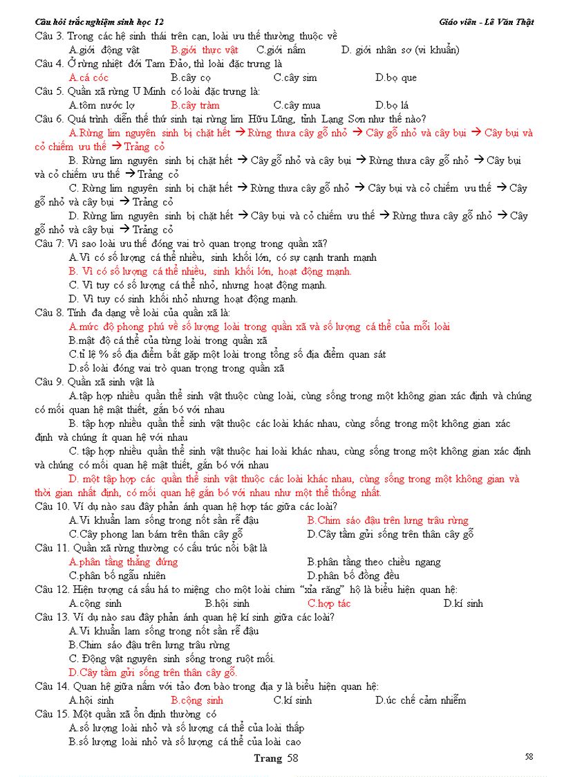 image for page Cau hoi trac nghiem sinh hoc 12