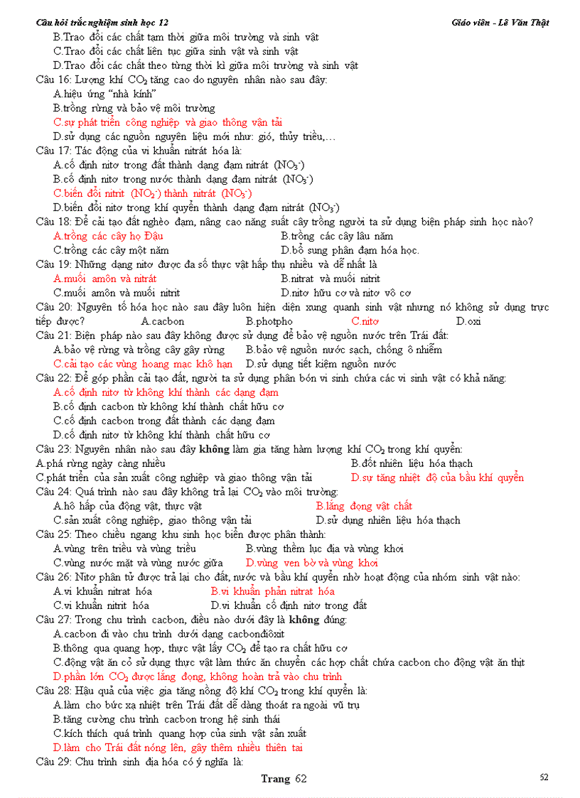 image for page Cau hoi trac nghiem sinh hoc 12