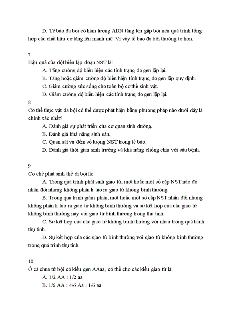 image for page Câu hỏi Trắc nghiệm theo từng bài trong SGK lớp 12 Phần Cơ sở Di truyền học